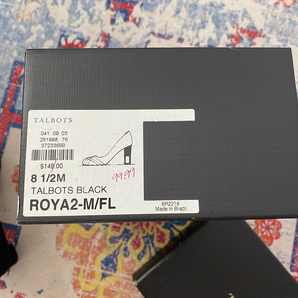 Talbots 8 1/2 B Suede Black Mid Heel Pumps Shoes w/Box - Picture 3 of 9